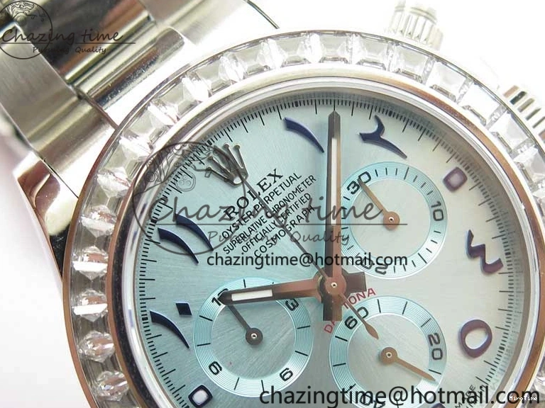 MiroTime 0423 Thermal Daytona 116506 Middle East Edition Bp Maker Best Edition Ice Blue Blue Arabic Dial Diam Bezel On SS Bracelet A 2895